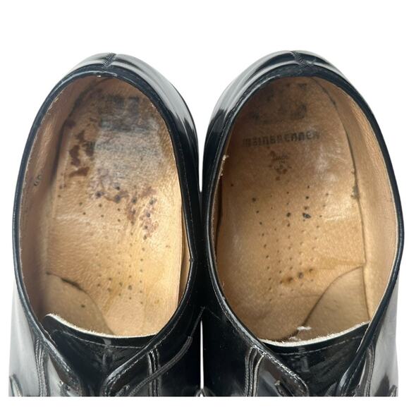Vtg Weinbrenner Faux Black Patent Mens Lace Up Dress Shoes USA Derby Size 12 D main image 3